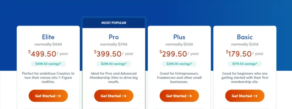 Memberpress pricing page