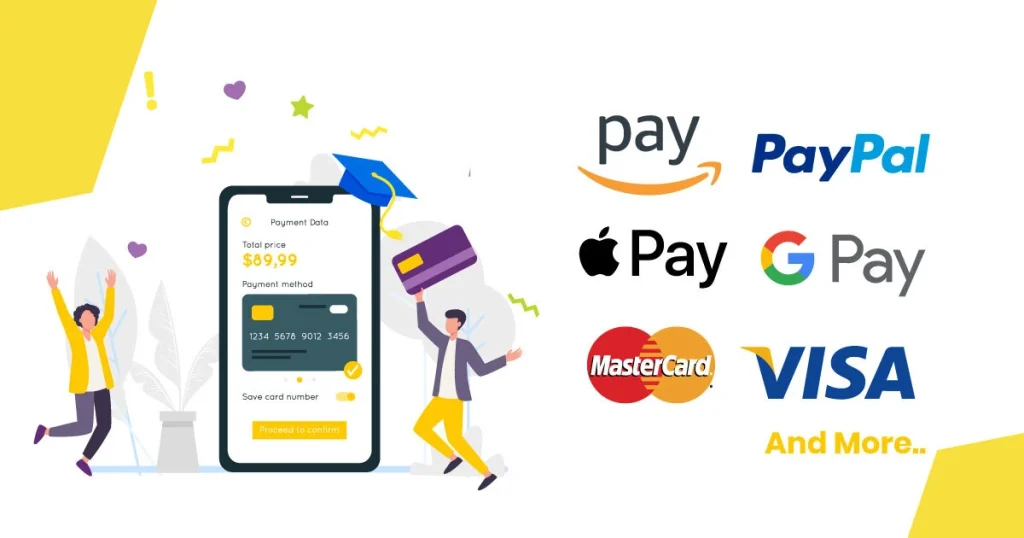 different payment methods through your phone